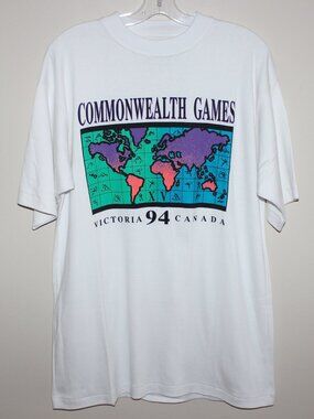 vintage❤️1994 Wilson Sport 15th Commonwealth Games t-shirt Victoria 94 Canada